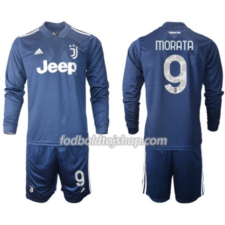 Juventus Morata 9 Børn Udebane Fodboldsæt 2020-21 L/S (+ Korte bukser)